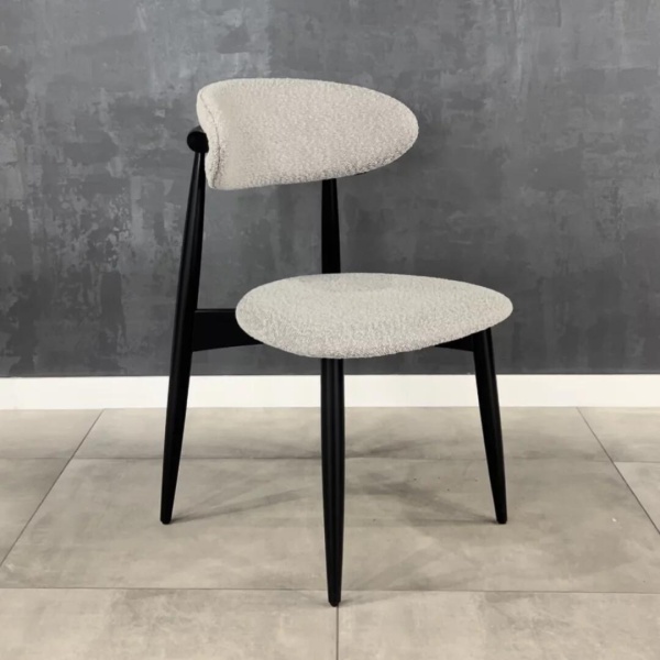 Стул Paolo, бук натуральный (эмаль черная), ткань, белый от интернет-магазина IDODOM.RU