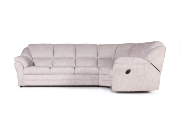 San-Remo угловой диван-кровать с реклайнером, микромех Rozy ivory от интернет-магазина IDODOM.RU