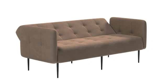 Monaco диван-кровать прямой с подлокотниками, трехместный, велюр бежевый Velutto 23 от интернет-магазина IDODOM.RU