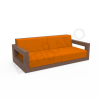 Диван Quarter lounge с подушками коричневого цвета, аксессуар оранжевого цвета
