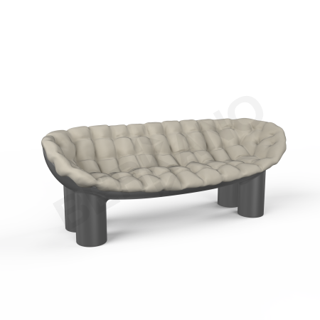 Диван SLON Coal Black, Bone Brown