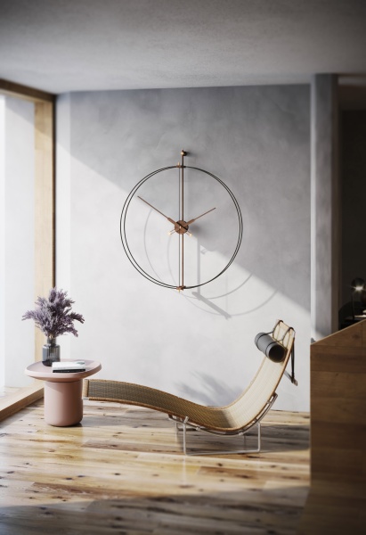 Настенные часы Barcelona Premium Walnut/Black fiberglass от интернет-магазина IDODOM.RU