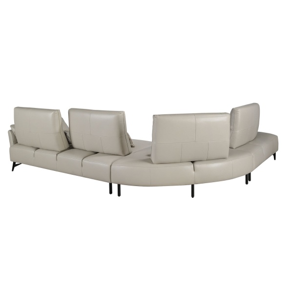 5-местный диван с левым шезлонгом 6214 из песочной кожи от интернет-магазина IDODOM.RU