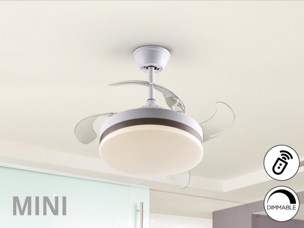 Мини вентилятор с подсветкой Vento белый Ø40 DIM от интернет-магазина IDODOM.RU