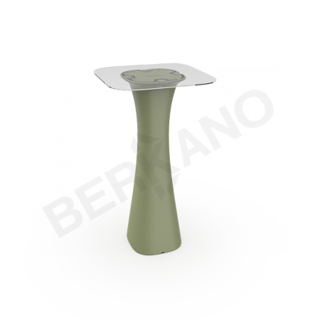 Стол барный со стеклом Grace Bar Square Olive green