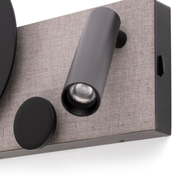 Бра с ридером Klee серый, левый от интернет-магазина IDODOM.RU