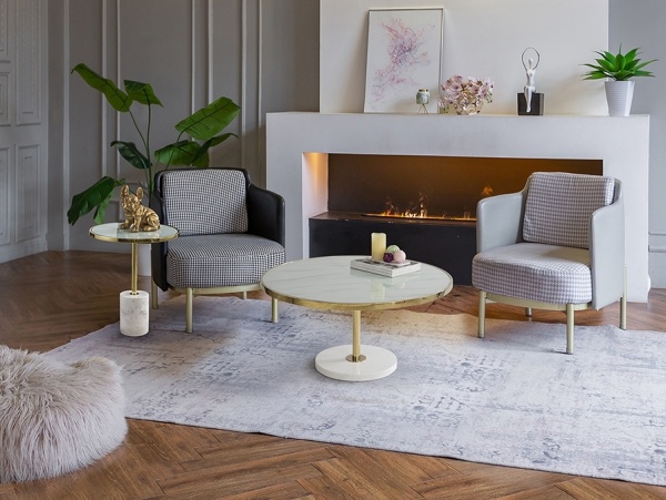 Журнальный столик Dekala бело-золотой D90 от интернет-магазина IDODOM.RU