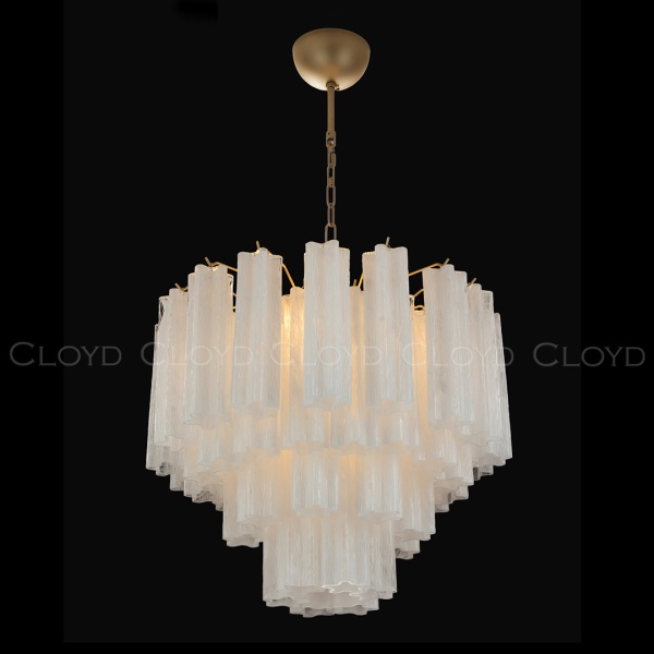 Люстра Cloyd ANNO-B C7 / Ø58 см - латунь светл. - стекло белые облака (арт.11648) от интернет-магазина IDODOM.RU