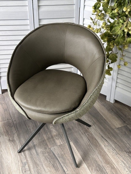 Стул Anna, ткань комби зеленый, поворотный механизм 360 градусов от интернет-магазина IDODOM.RU