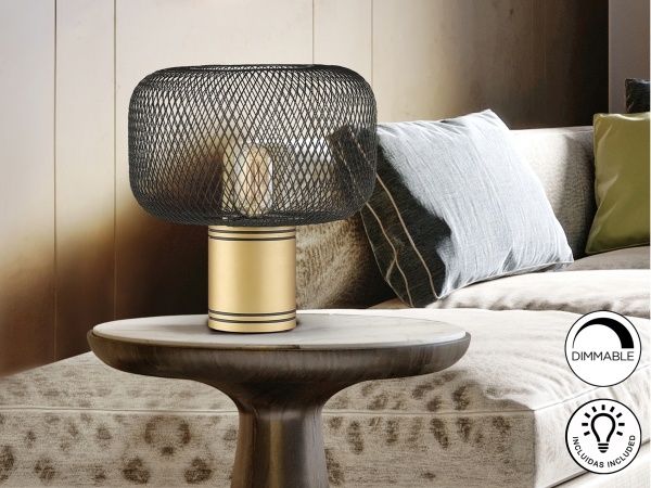 Настольная лампа Osiris 1L черно-золотая от интернет-магазина IDODOM.RU