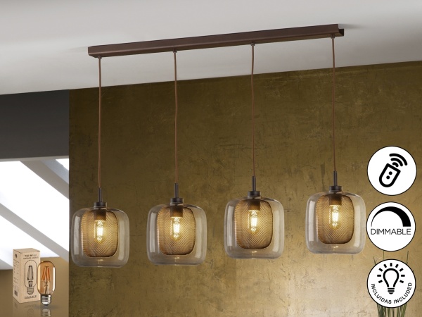 Подвесной светильник Fox 4L шоколадный DIMABLE от интернет-магазина IDODOM.RU