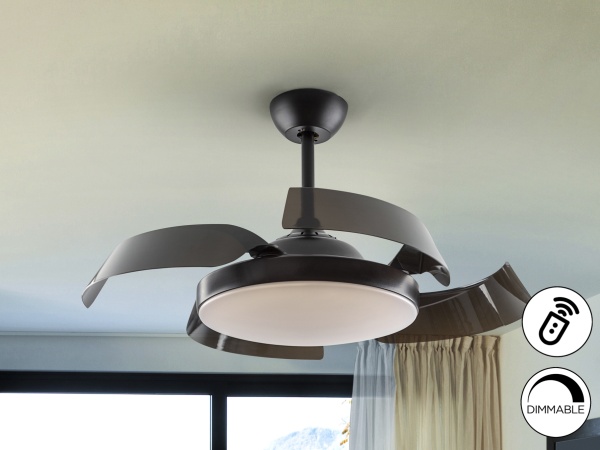 Enzo Потолочный вентилятор с освещением DIM черный от интернет-магазина IDODOM.RU