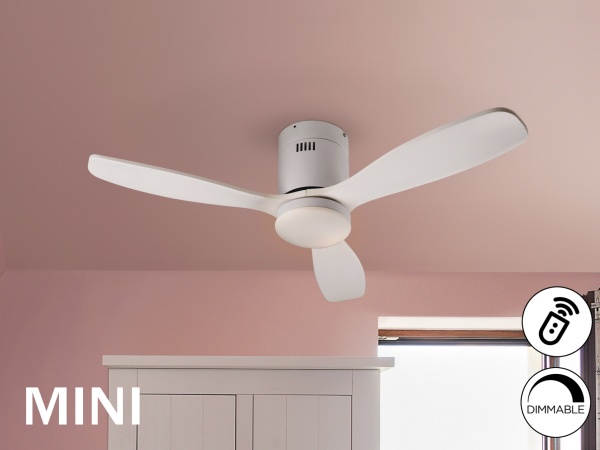 Siroco MINI Потолочный вентилятор с освещением DIMABLE белый от интернет-магазина IDODOM.RU