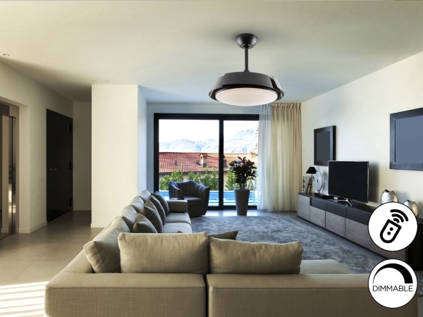 Enzo Потолочный вентилятор с освещением DIM черный от интернет-магазина IDODOM.RU