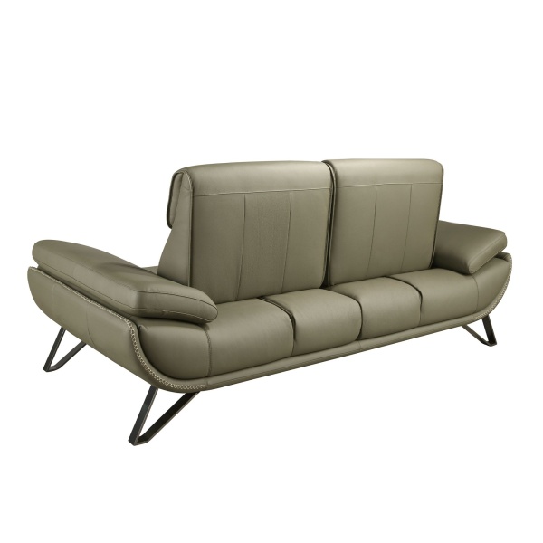 2-местный кожаный диван 6246 оливкового цвета от интернет-магазина IDODOM.RU