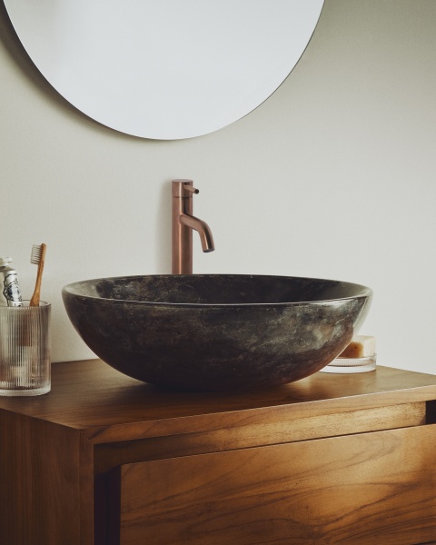 Раковина Darnen из серого мрамора Ø 40 см от интернет-магазина IDODOM.RU