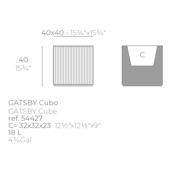 Кашпо Gatsby prisma 40x40x40 от интернет-магазина IDODOM.RU