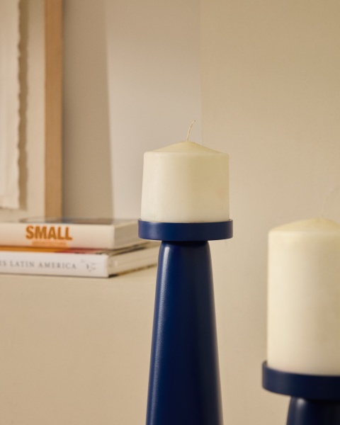 Маленький синий алюминиевый подсвечник Yuba от интернет-магазина IDODOM.RU