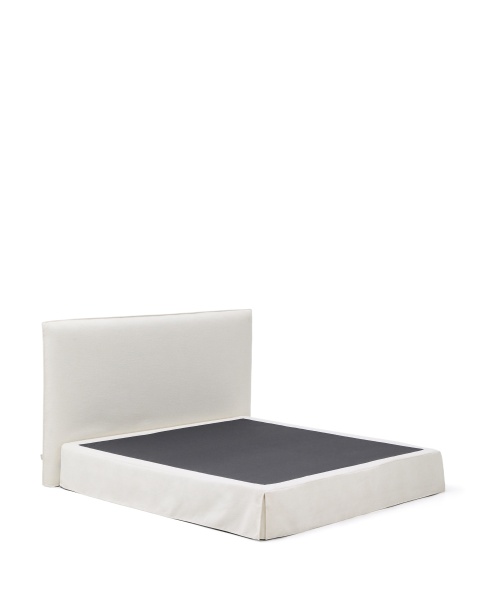 Кровать Jaira из белого шенилла со съемным чехлом для матраса 180x200 см от интернет-магазина IDODOM.RU