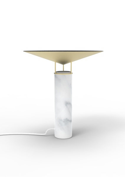 Настольная лампа Rebound мрамор Carrara/черная кожа от интернет-магазина IDODOM.RU