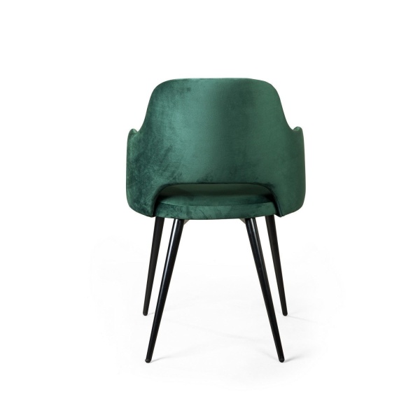 Стул William с подлокотниками, бархат зелёный 19/ черный конус от интернет-магазина IDODOM.RU