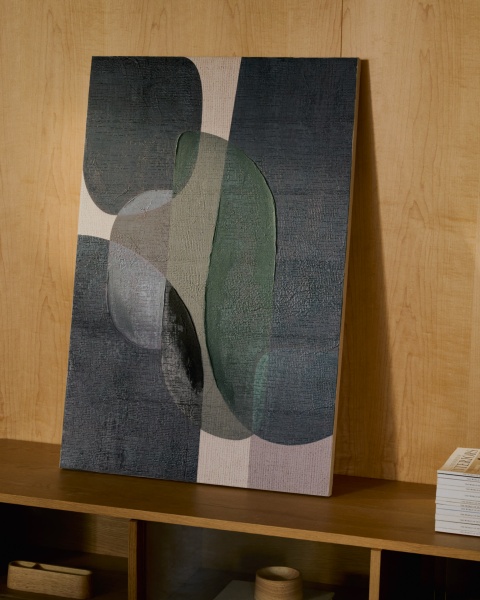 Nemsa абстрактный холст в сине-зеленых тонах, 90 x 60 см от интернет-магазина IDODOM.RU