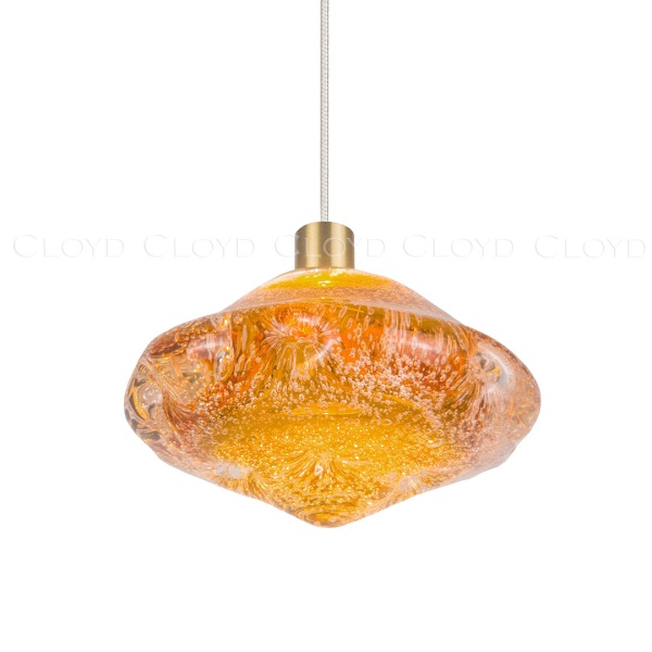 Подвесной светильник Cloyd VOCAL-B P1 / латунь - янтарн. стекло (арт.12601) от интернет-магазина IDODOM.RU