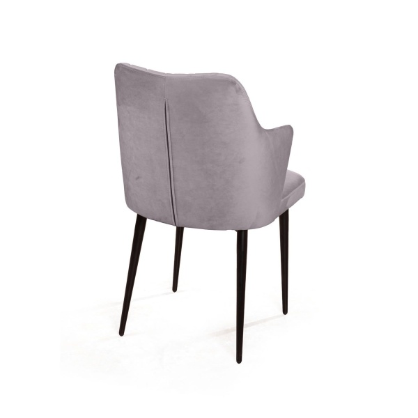 Стул с подлокотниками Hunt ромб, бархат светло-серый 26 / чёрный конус от интернет-магазина IDODOM.RU