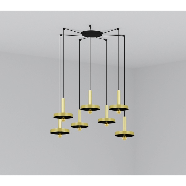 Люстра Whizz 7L золотая / черная от интернет-магазина IDODOM.RU