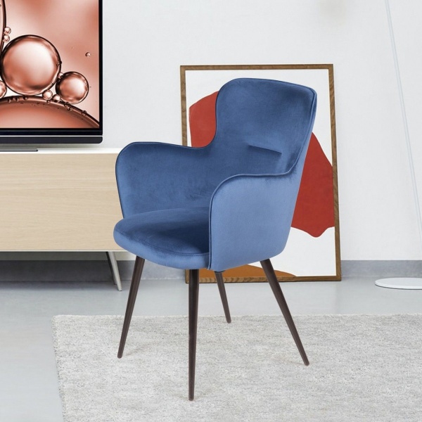 Стул с подлокотниками King, бархат синий 29 от интернет-магазина IDODOM.RU