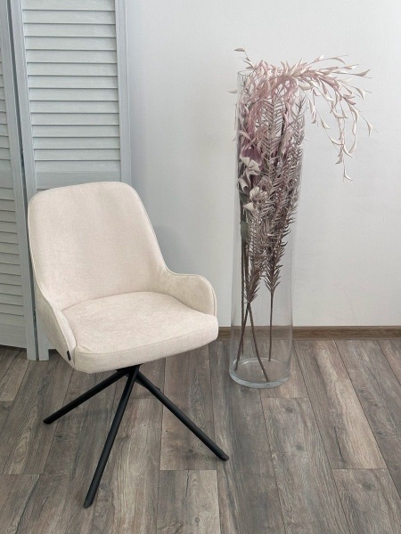 Стул Dolce шенилл молочный, поворотно-возвратный механизм 180 градусов от интернет-магазина IDODOM.RU