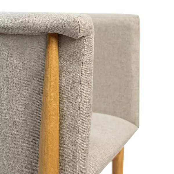 Полукресло Borgese, бук натуральный, рогожка, серый от интернет-магазина IDODOM.RU