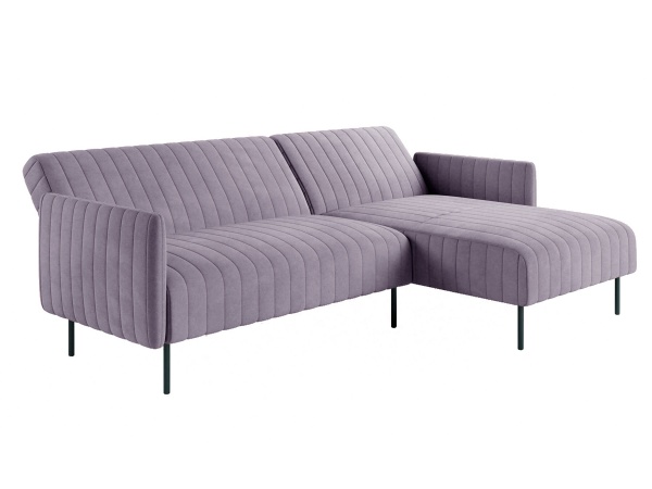 Baccara диван-кровать с шезлонгом, с подлокотниками, бархат серый 27 от интернет-магазина IDODOM.RU