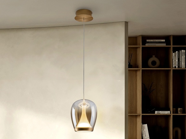 Suspiro Подвесной светильник золотой/янтарный D18 от интернет-магазина IDODOM.RU