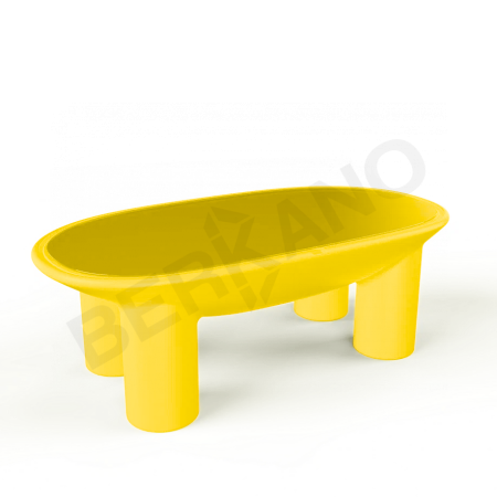 Стол SLON со стеклом Yellow