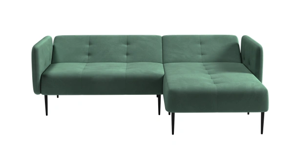 Monaco диван-кровать с шезлонгом, с подлокотниками, бархат зеленый 19 от интернет-магазина IDODOM.RU