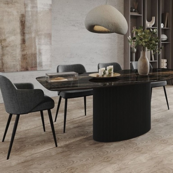 Стол Nolan 160, керамика глянцевая, черная от интернет-магазина IDODOM.RU