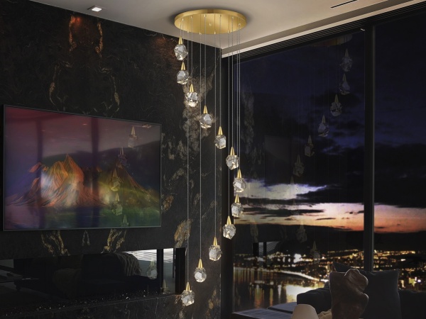 Люстра Aquaria 12L матовое золото от интернет-магазина IDODOM.RU