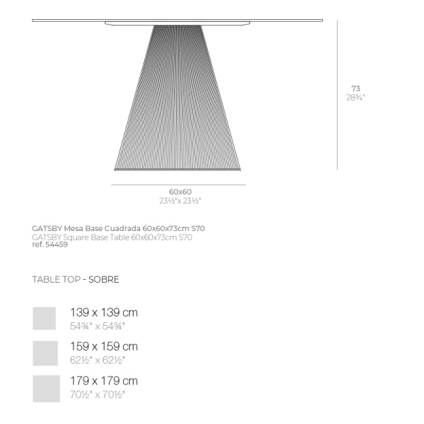 Обеденный стол Gatsby 60x60x73cm s70 (столешница 139,159,179) от интернет-магазина IDODOM.RU
