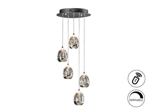 Люстра Rocio LED 5L DIM хром от интернет-магазина IDODOM.RU