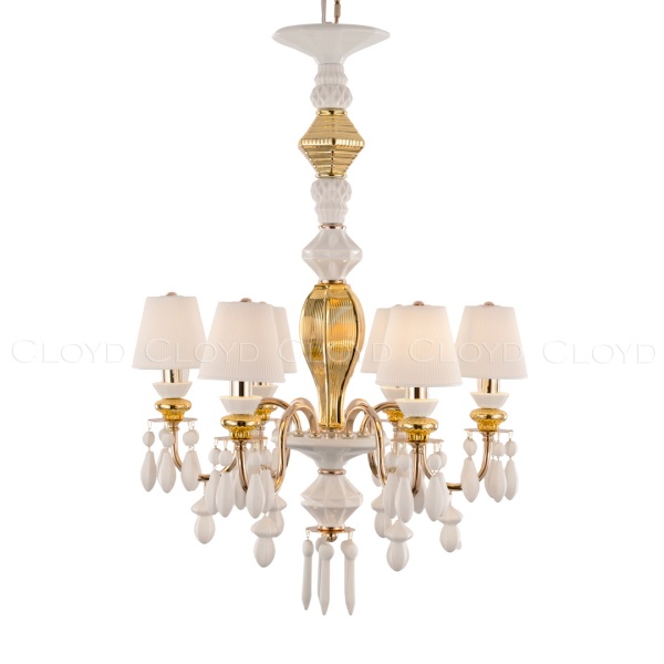 Люстра Cloyd LOTTIE-B C6 / Ø56 см- бел.-золотая керамика (арт.11211) от интернет-магазина IDODOM.RU