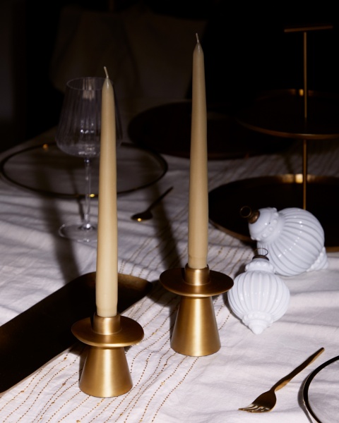 Aiko Большой подсвечник из алюминия золотистого цвета от интернет-магазина IDODOM.RU