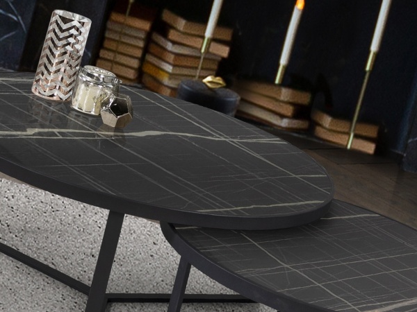 Набор столиков Naira из меламина с отделкой черный мрамор от интернет-магазина IDODOM.RU