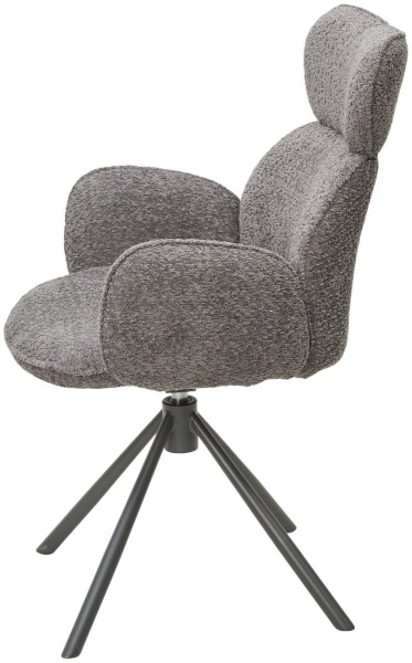 Стул с подлокотниками Harvi букле серый, поворотно-возвратный механизм 360 градусов от интернет-магазина IDODOM.RU