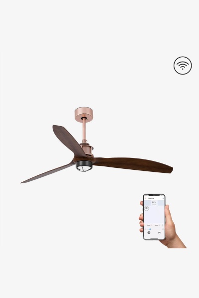 Потолочный вентилятор Just Fan медный/дерево 17W 3000K от интернет-магазина IDODOM.RU