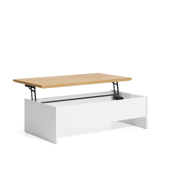 Abilen Подъемный журнальный столик из дуба и белого лака 110 x 60 см FSC 100% от интернет-магазина IDODOM.RU