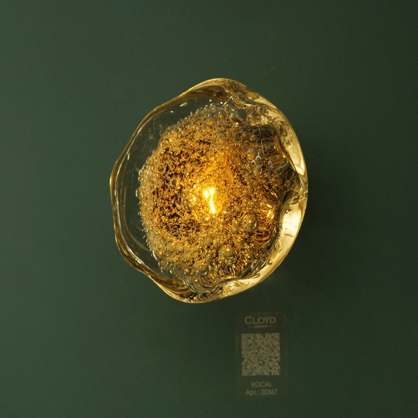 Бра Cloyd VOCAL W1 / латунь - янтарное стекло (арт.20368) от интернет-магазина IDODOM.RU