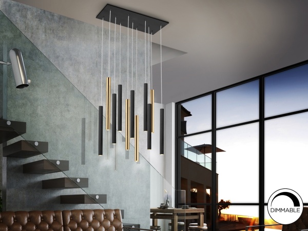 Подвесной светильник Varas 11L черный/золотой от интернет-магазина IDODOM.RU