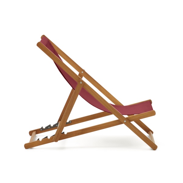Складной шезлонг Adredna бордового цвета из текстиля и массива акации от интернет-магазина IDODOM.RU