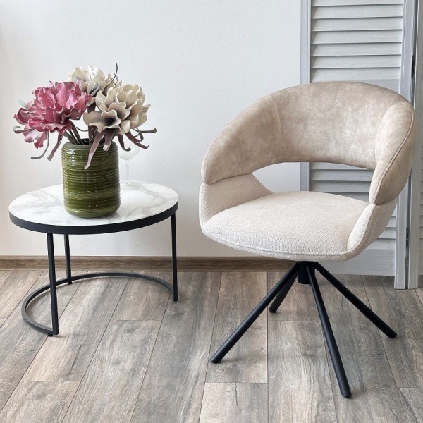 Стул Lotus ткань комби бежевый, поворотно-возвратный механизм 360 градусов от интернет-магазина IDODOM.RU